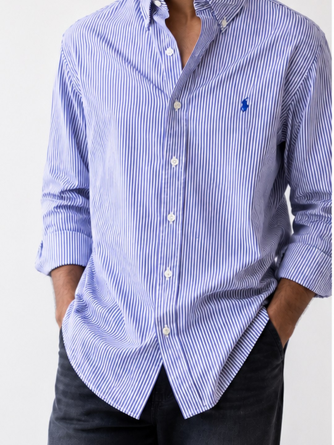 Blue & White Striped Oxford Shirt