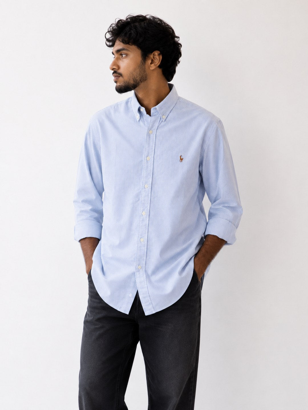 Light Blue Fine Stripe Oxford Shirt