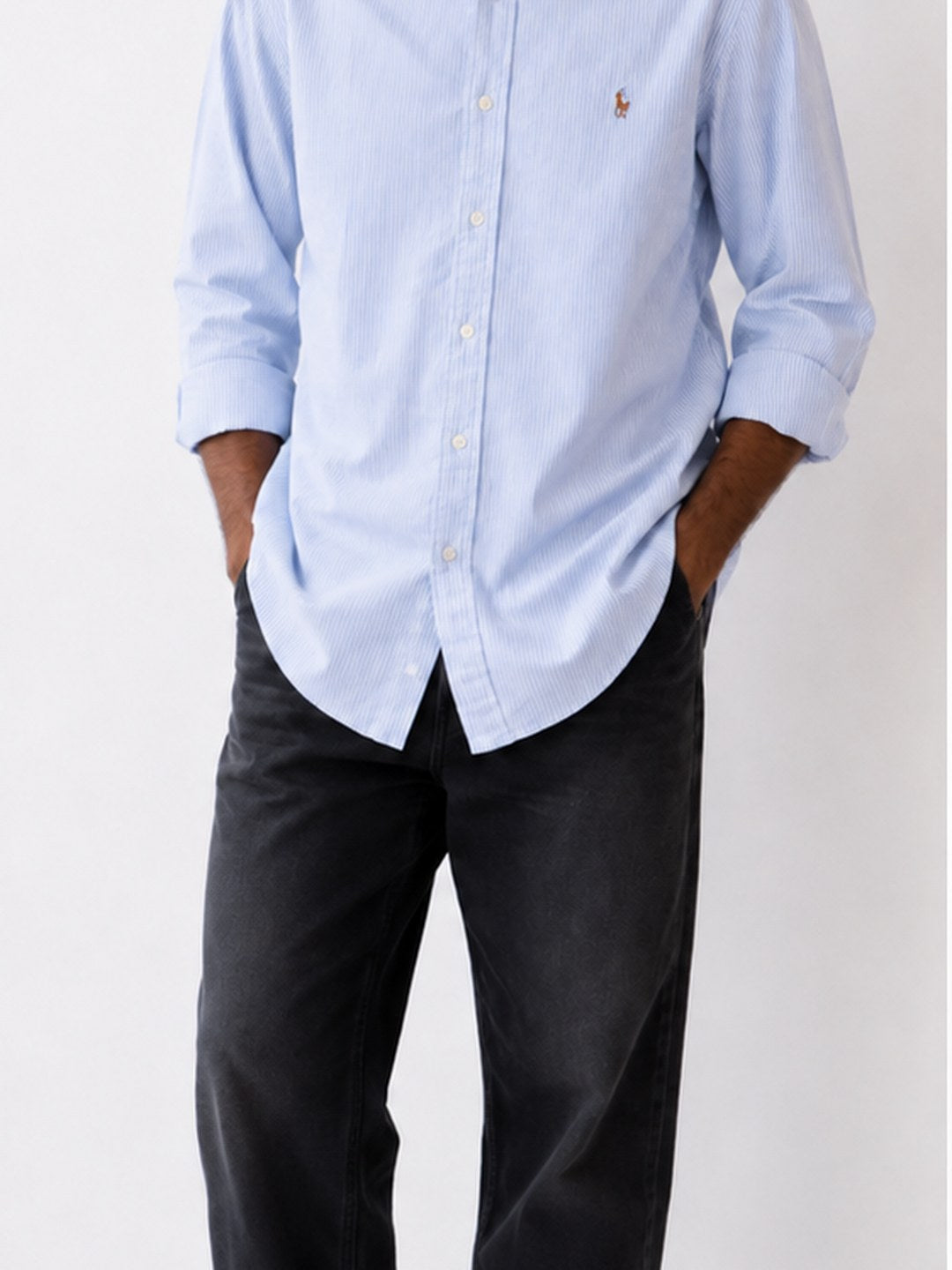 Light Blue Fine Stripe Oxford Shirt