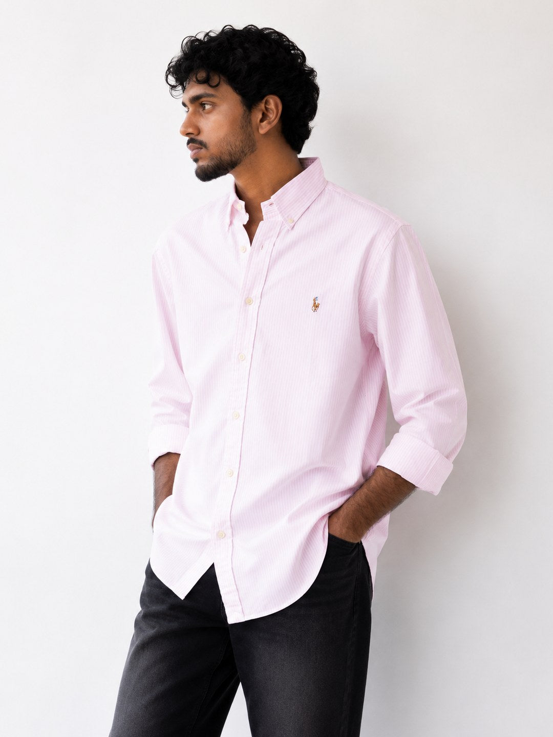 Pink Striped Oxford Shirt